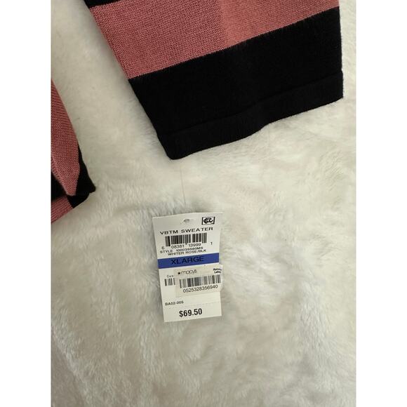 NWT Alfani Stripe Asymmetrical Knit Sweater Top XL Flowy - Picture 5 of 9